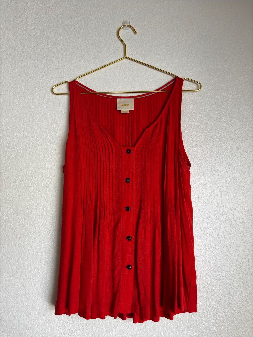 Maeve — Orange Sleeveless V-Neck Flowy Blouse — Size 10 — Anthropologie - Picture 11 of 13